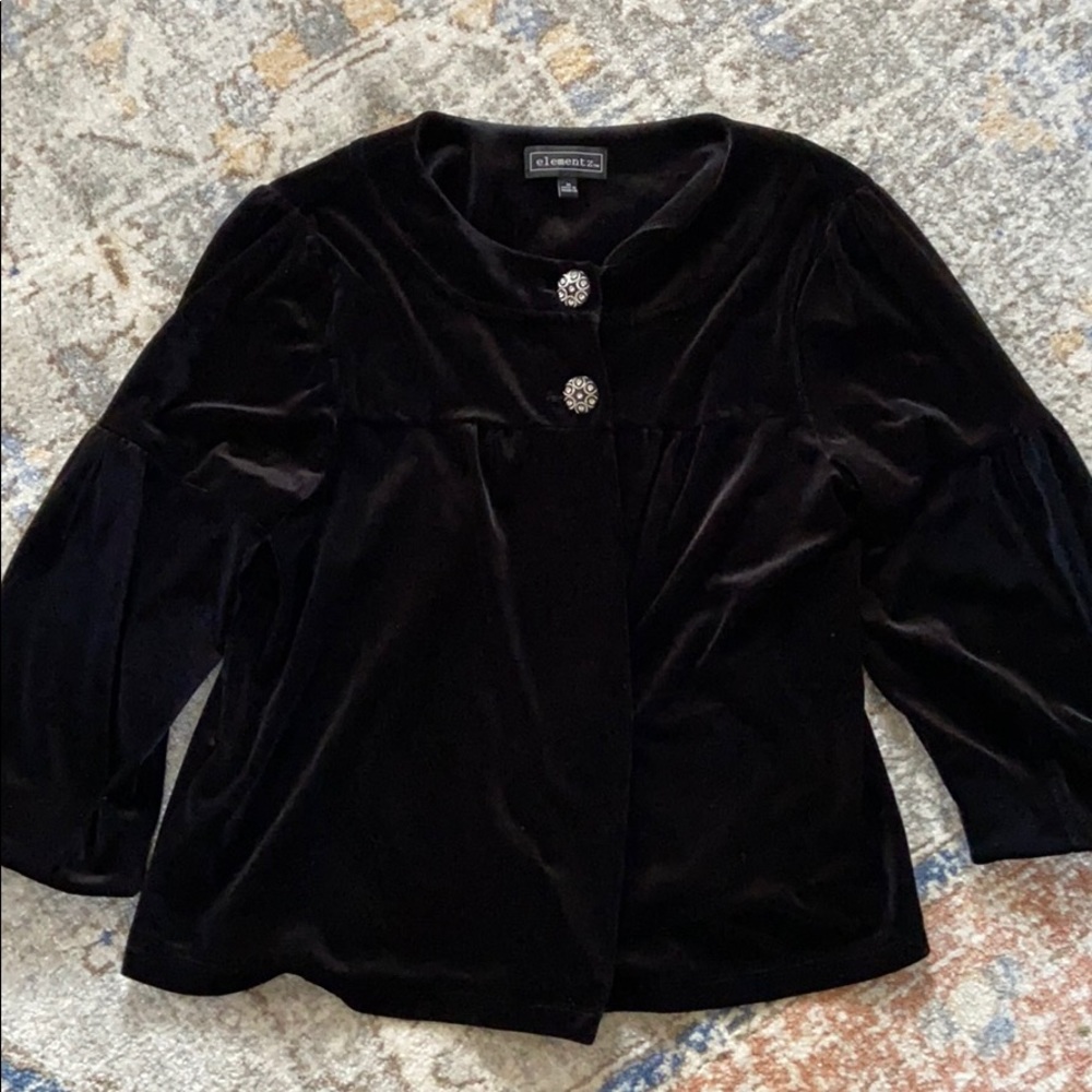 Women’s Elementz Black Velvet Jacket Medium